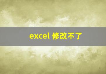 excel 修改不了